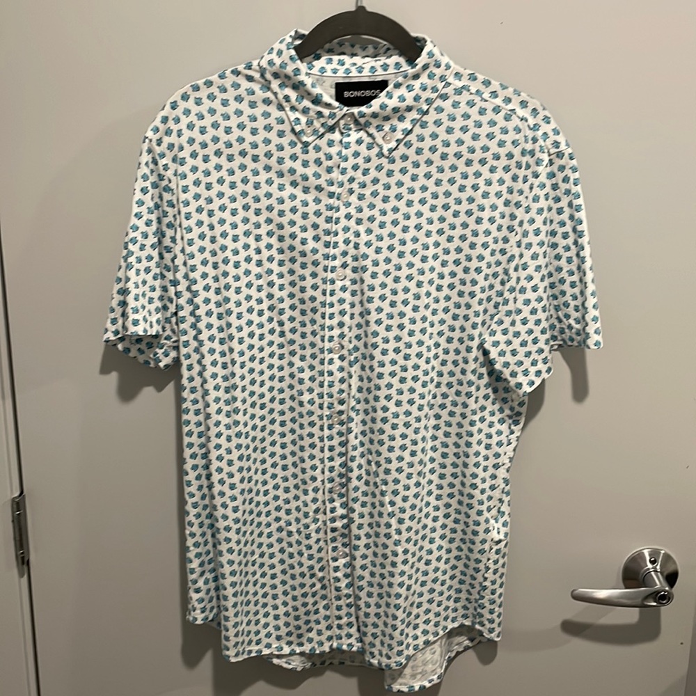 Slim Fit Bonobos Mens Button Down Short Sleeve Shirt